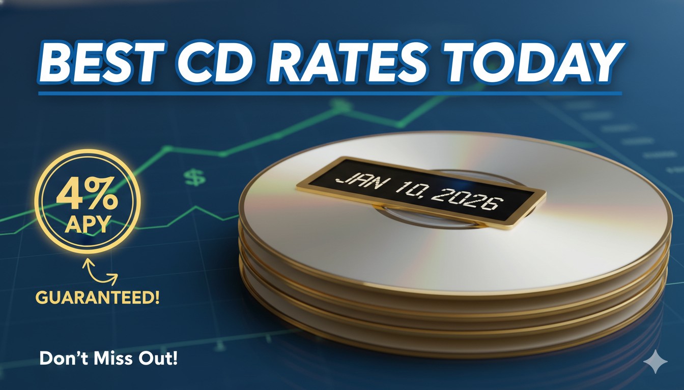 Alt Text for featured image : Graph showing top CD rates reaching 4% APY on January 10, 2026, with comparison to national averages
