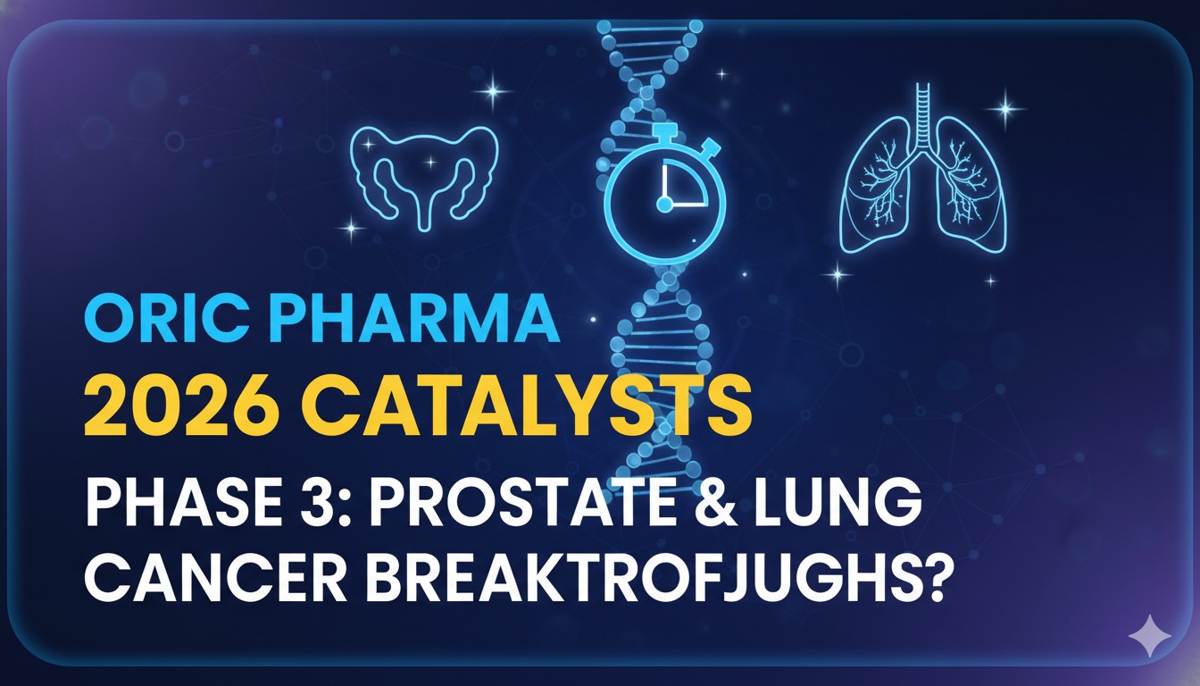 ORIC Pharmaceuticals laboratory researchers analyzing oncology data for prostate and lung cancer drug development