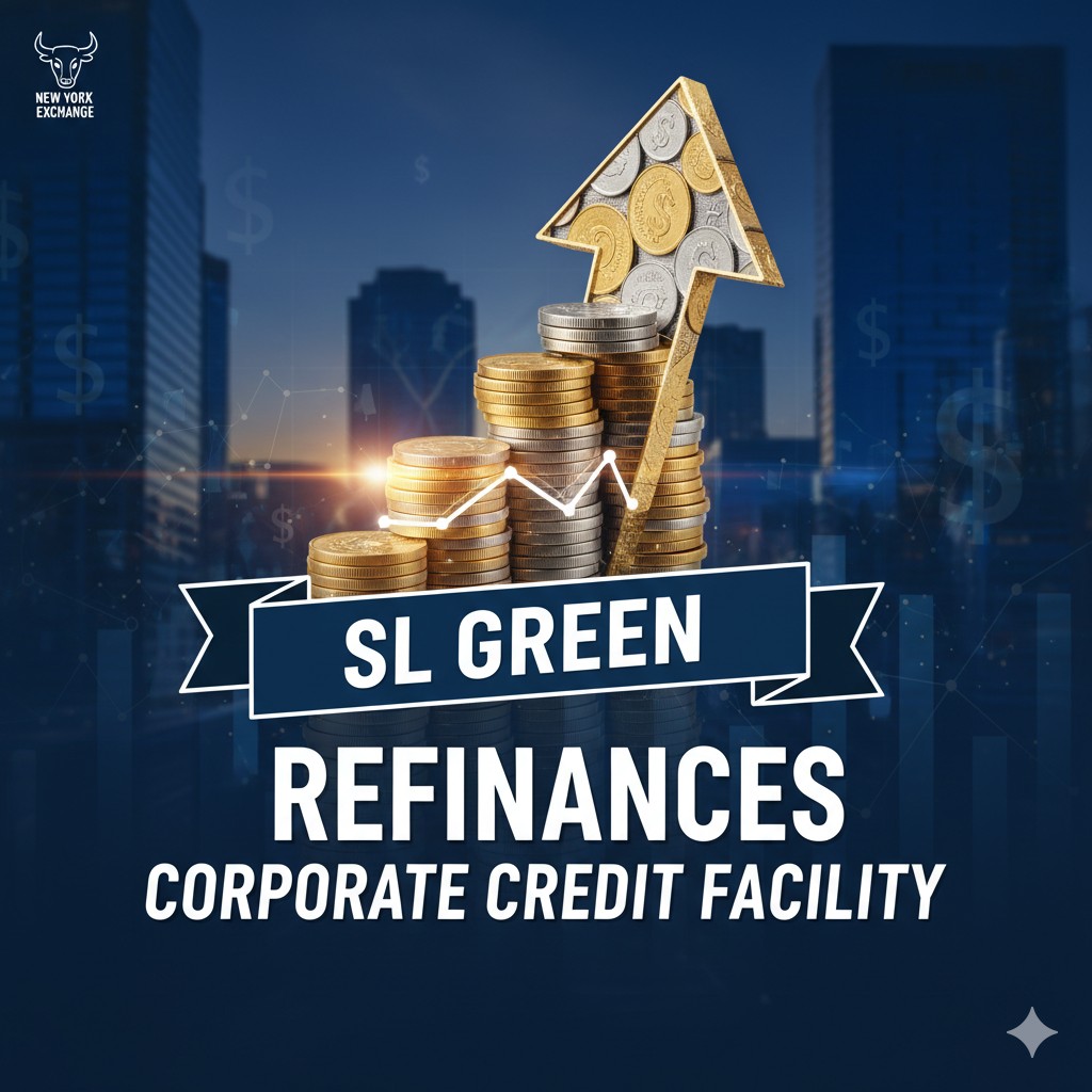 SL Green Realty Corp headquarters or Manhattan office building skyline representing corporate refinancing news